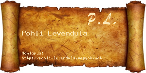 Pohli Levendula névjegykártya